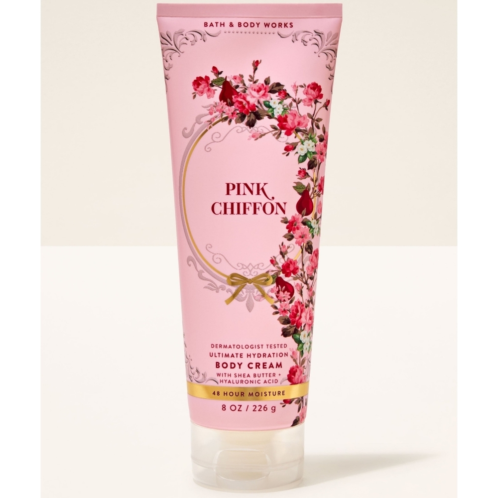 Bath & Body Works Pink Chiffon Floral Body Cream 8oz NEW RARE